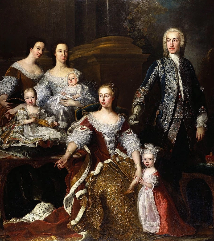 Augusta di Sassonia - Gotha, principessa del Galles, con membri della sua famiglia e della sua famiglia, 1739
